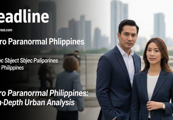 Manila skyline at night with ghostly figures above the city