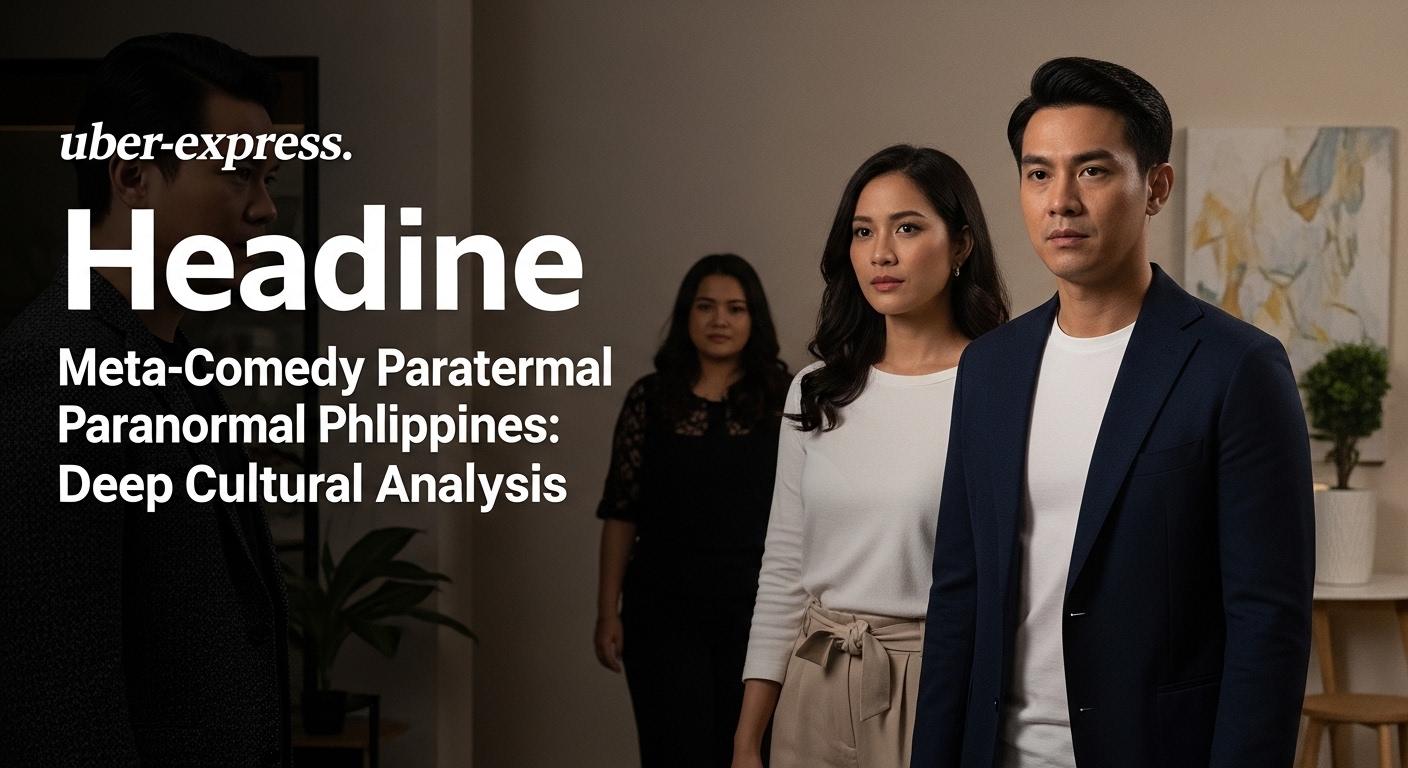 Abstract scene blending folklore and social media in the Philippines, symbolic of meta-comedy Paranormal Philippines.