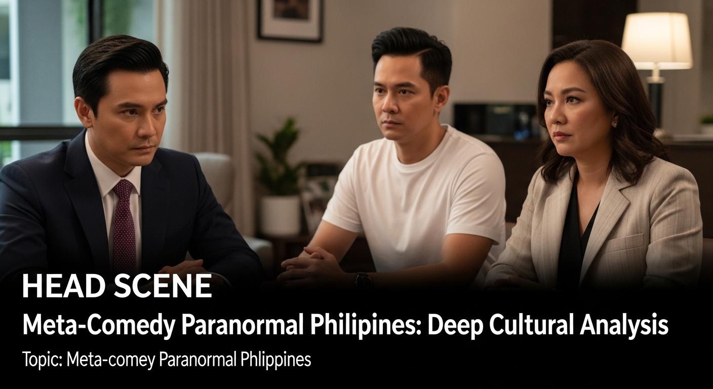 Abstract scene blending folklore and social media in the Philippines, symbolic of meta-comedy Paranormal Philippines.