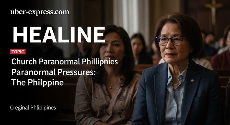 Dimly lit Philippine church interior at dusk with a gentle paranormal glow and fog suggesting unseen presence.