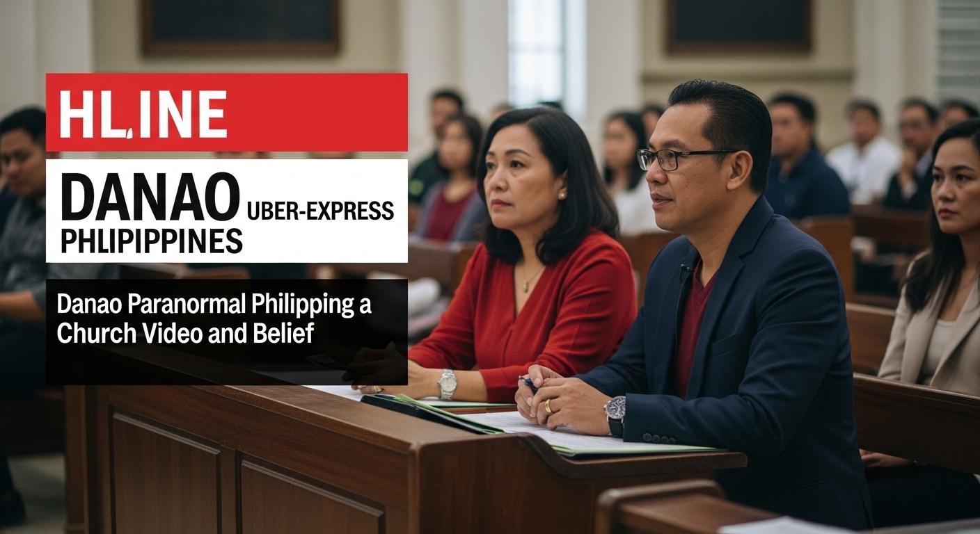 Interior of a Danao church with a faint screen capture from a paranormal video